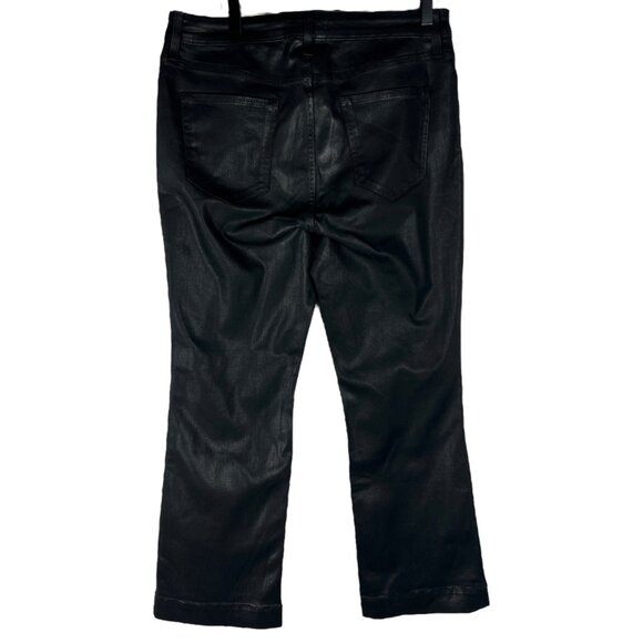 NWT Nine West High Rise Kick Flare Jeans in Coated Black Size 14 - Picture 10 of 10